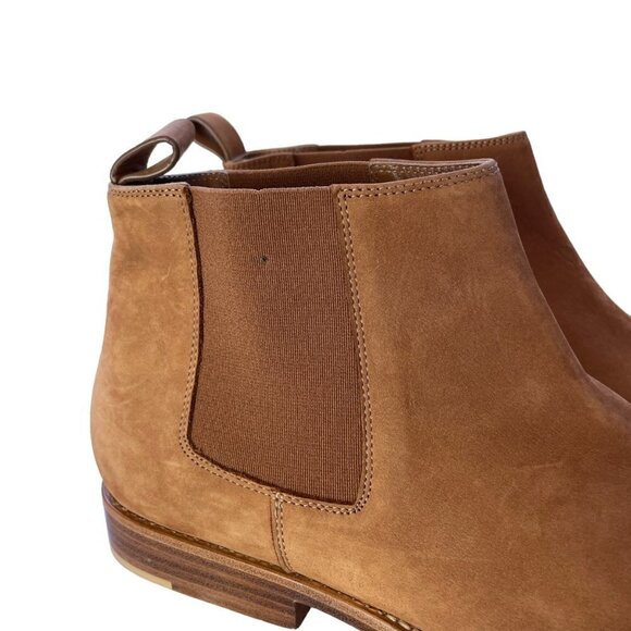 Jenni Kayne Italian Suede Slip On Chelsea Ankle Boots Walnut Size 11 - Picture 3 of 13